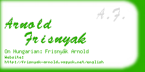 arnold frisnyak business card