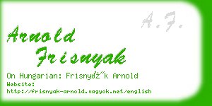 arnold frisnyak business card